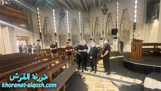 البطريرك ساكو يتفقد كنيسة الصعود بعد احتراقها بسبب تماس كهربائي
