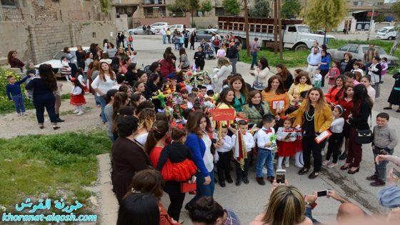 بالصور … اطفال روضة بيت الملائكة و روضة القوش يحتفلون بعيد السعانين
