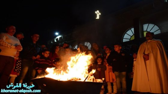 بالصور … قداس الهي بمناسبة الاعياد لطلاب المدارس في القوش و اشعال شعلة الميلاد