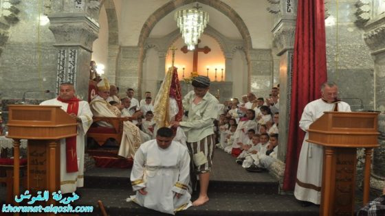 اسقف ابرشية القوش يحتفل بقداس القيامة في كنيسة مار كوركيس