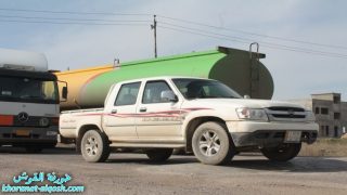 انشاء مطبات اسمنتية للتقليل من الحوداث في مفرق القوش