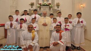 قداس احتفالي برتبة غسل ارجل التلاميذ في كنيسة مار كوركيس بالقوش