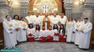بلدة القوش تحتفل بقداس و شعلة الميلاد في كنيسة مار كوركيس