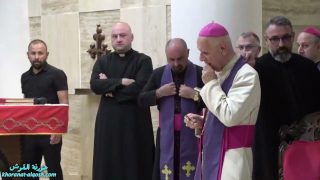 فيديو …مراسيم الدفن والجناز لمثلث الرحمات المطران مار بولس ثابت في كنيسة مار أدي – كرمليس