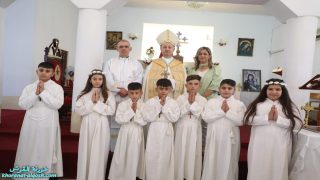 المطران فيليكس الشابي يحتفل بقداس التناول الأول في قرية جمبور