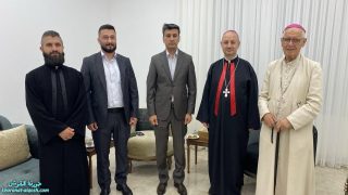 النائب د. جيمس حسدو يزور مطرانية القوش ويهنئ المدبّر البطريركي الجديد