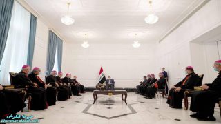 رئيس مجلس الوزراء السيد مصطفى الكاظمي يستقبل وفد مطارنة الكنيسة الكلدانية الكاثوليكية برئاسة البطريرك ساكو
