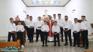 قداس الفصح والاحتفال برتبة غسل ارجل التلاميذ في كنيسة مار قرداغ – القوش