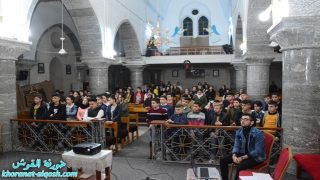 استعداداً لولادة طفل المغارة، رياضة روحية في كنيسة مار كوركيس – القوش