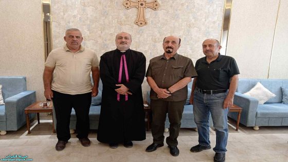 زيارة وفد من فرع نينوى لحزب الاتحاد الكلداني الى مطرانية القوش