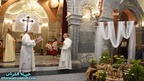 المطران مار بولس ثابت يحتفل بقداس القيامة في كنيسة مار كوركيس – القوش