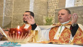 بولادة طفل المغارة، راعي ابرشية القوش يحتفل بالقداس الالهي في كنيسة مار كوركيس