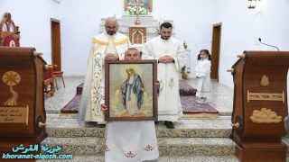 كنيسة القوش تحتفل بأقامة قداس الهي بمناسبة عيد العذراء المحبول بها بلا دنس