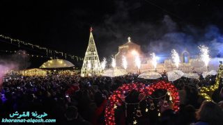 القوش تحتفل بأستقبال العام الميلادي الجديد 2025 في ساحة الاحتفالات