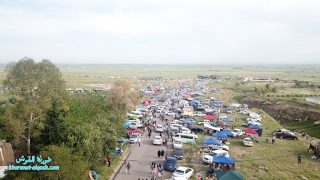 صور جوية … مسيحيو سهل نينوى ومغتربيها يحتفلون بتذكار شير الربان هرمزد في بلدة القوش
